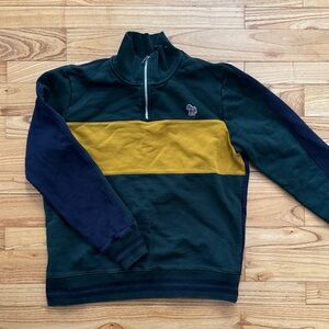 PS Paul Smith Men's Green and Yellow Half-Zip Sweater